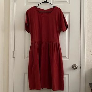 Oversized linen blend midi dress